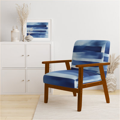 Chaise rembourrée abstraite moderne transitionnelle - Fauteuil Indigo Horizon VII