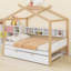 Lit en bois avec couchette et tablettes Creative House