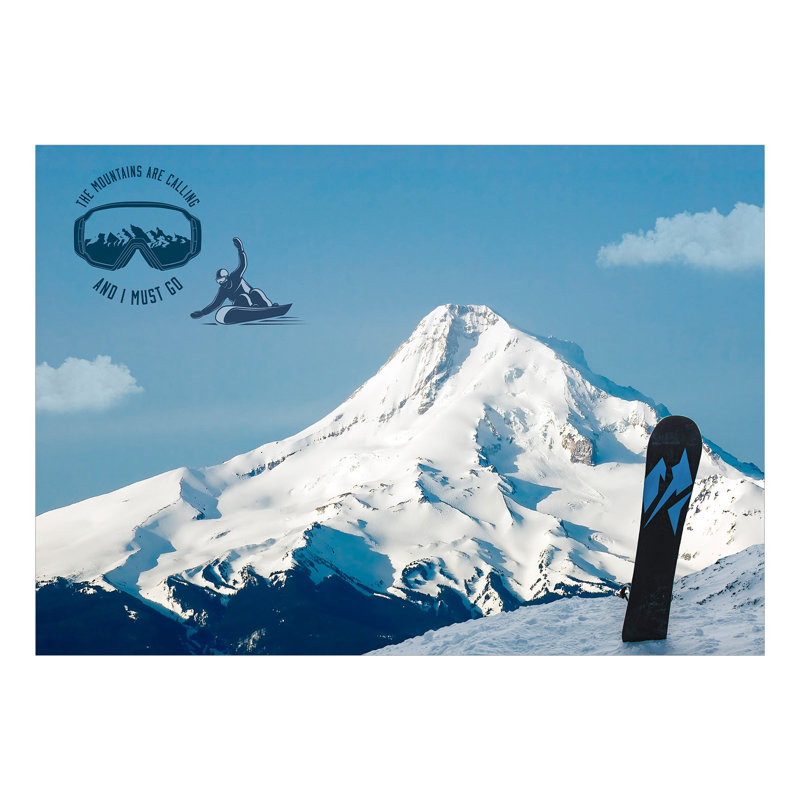 Murale de planche à neige Ashmitha, L 57 po x L 41 po