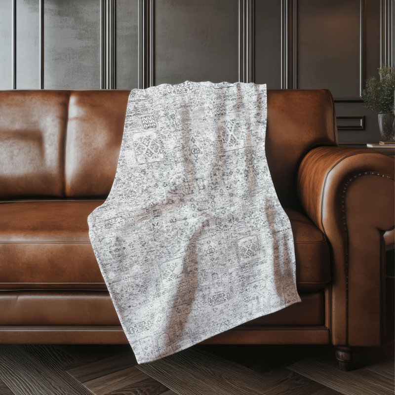 Jeté à panneau Addison Sherpa ASB611, Gris