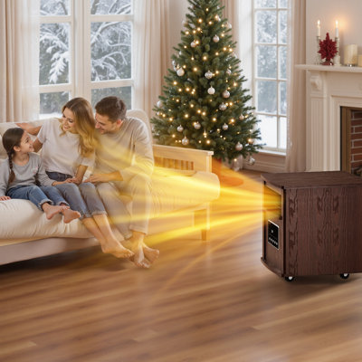 Chauffages d'appoint infrarouges Riifi pour usage intérieur, 1000/1500 W, avec roulettes, thermostat, commutateur °C/°F, mode éco.