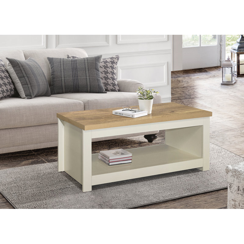 Highgate Sled Coffee Table with Storage, Cream