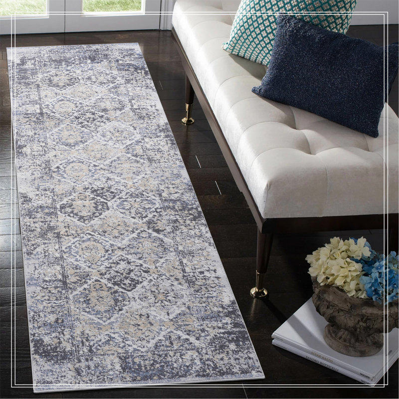 Grey/Blue /Traditional Non-Shedding Living Room Bedroom Dining Home Office Stylish And Stain Resistant Area Rug