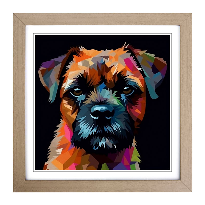 Border Terrier - Framed Print, Oak