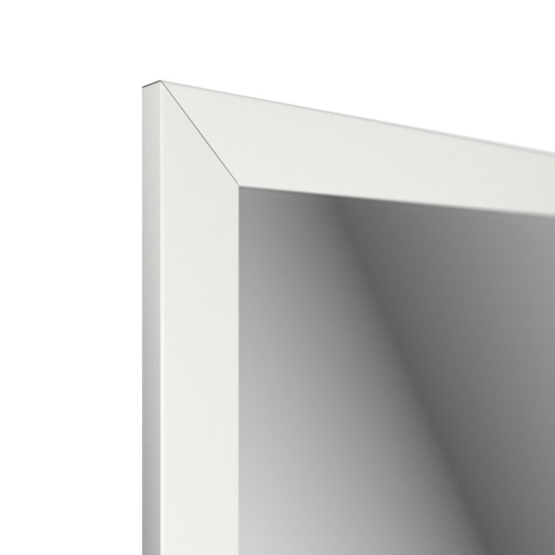 Janaja Wood Flat Floor Mirror, White