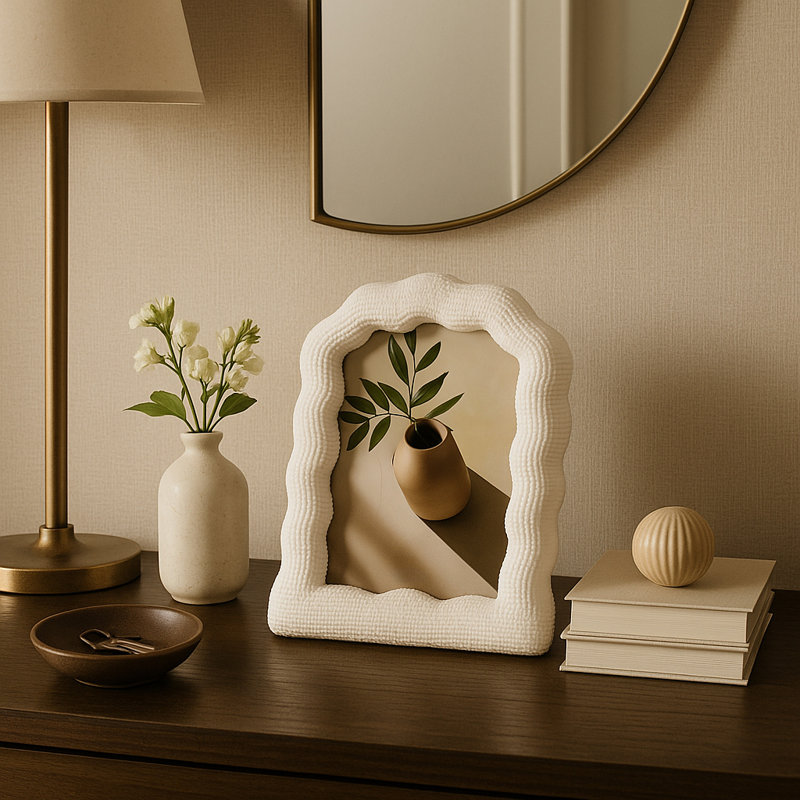 Sagebrook Home 4X6 Wavy Arch Photo Frame, White, 4" x 6"