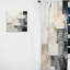 Carreau abstrait géométrique blanc et gris Bargale - rideau en tuile - obscurcissant velours - 1 panneau-1455860512