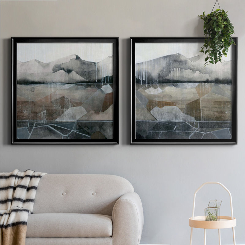 Valley Stormscape I - Valley Stormscape I - Ensemble de 2 cadres photo, H 30,5 po x l 61 po x P 1,5 po, Toile avec cadre noir
