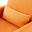 Fauteuil d'appoint en lin orange - structure en bois massif, siège en mousse haute densité, poche latérale de rangement, pieds antidérapants, pour lire et se détendre dans un petit espace-717908384