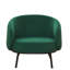Fauteuil demi-tonneau en velours noir avec capitonnage, fauteuil de style Mid-Century moderne avec pieds en métal, canapé rembourré simple et confortable pour le salon - rembourrage en mousse-129182107