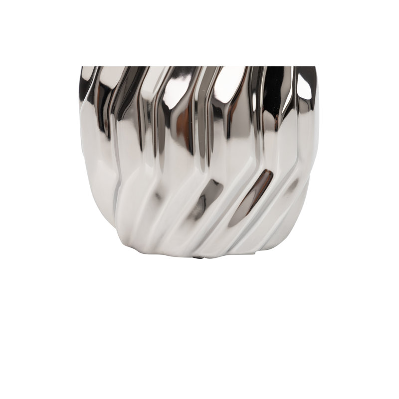 Falone Silver Ceramic Table Vase, 19cm H x 14cm W x 9cm D