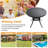 5-Piece Patio Dining Set, 47.24" Round Dining Table & 4 Swivel Chairs with Brown Cushions-525849872
