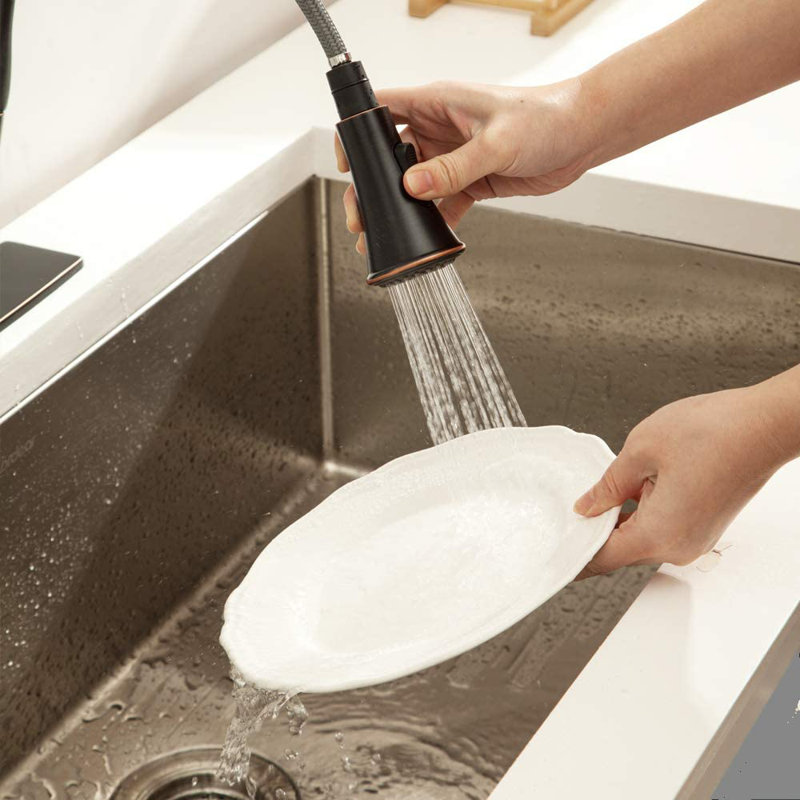 Single Handle Kitchen Faucet with Pull Down Sprayer for Kitchen Sink