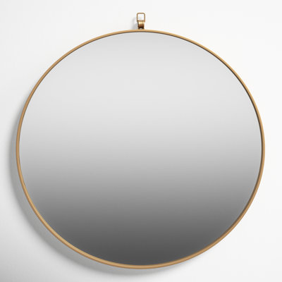 Cassie Metal/Manufactured Wood Round Wall Mirror
