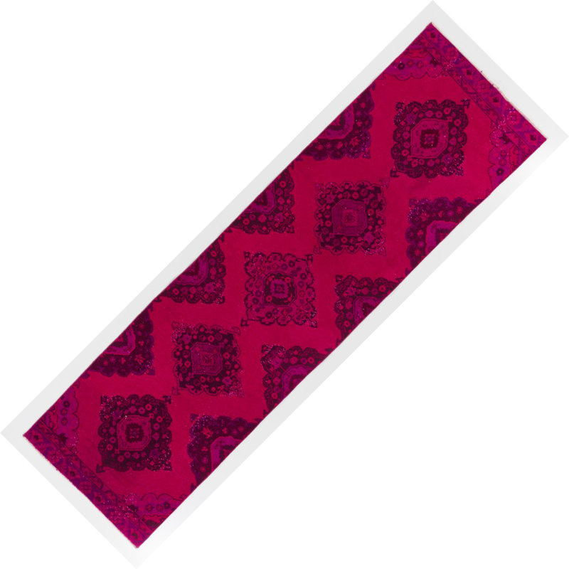 Tapis de couloir turc contemporain noué à la main de couleur rose 3,3 x 11,4 pi