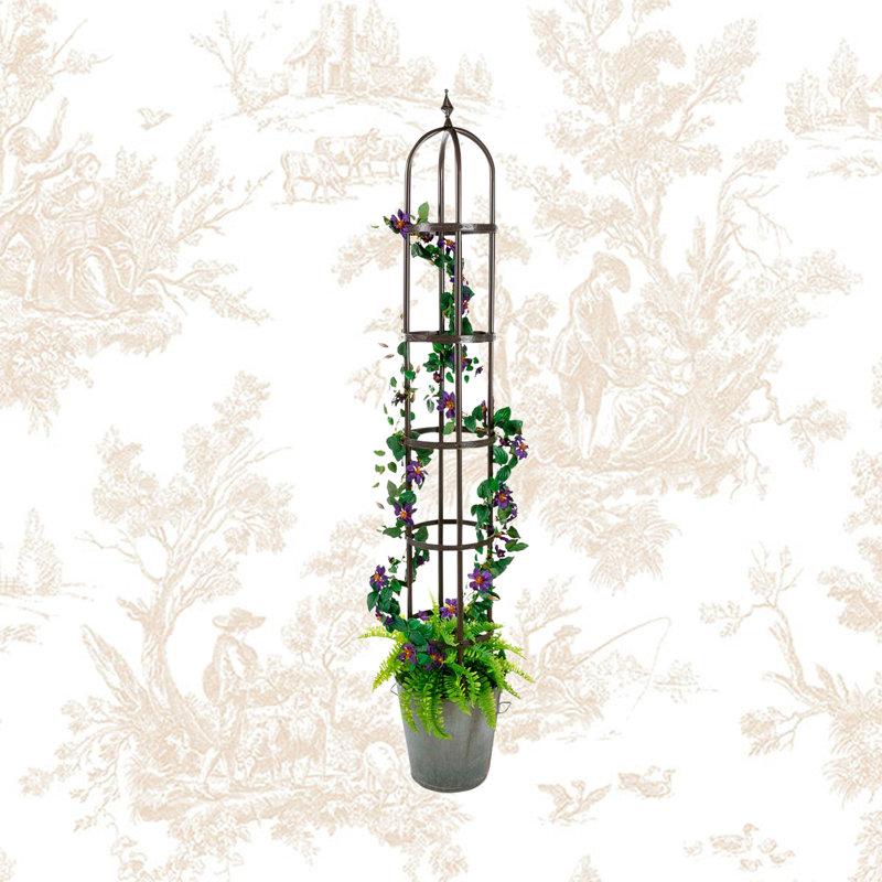 Treillis de jardin en acier à obélisque, Bronze, H 60 po x l 11 po x P 14 po