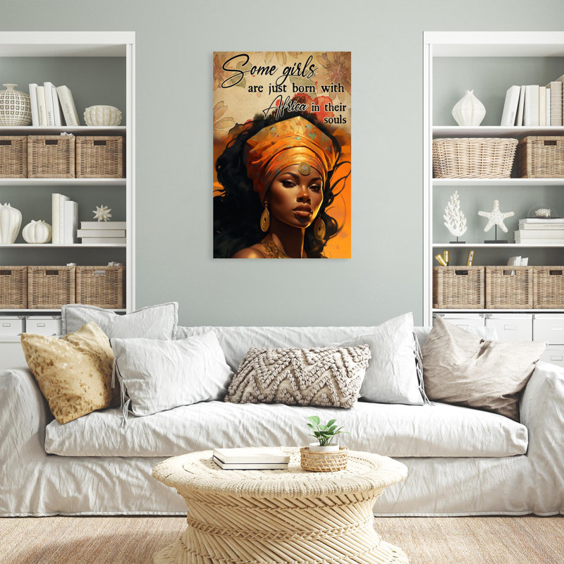 Woman Just Born With Africa - 1 Piece Rectangle Graphic Art Print On Wrapped Canvas, H 14 po x l 11 po x P 1,25 po