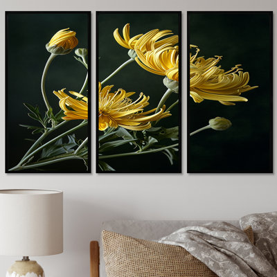 Fleurs jaunes «Forsythia Close Up» - ensemble de reproductions d'art mural floral