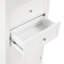 Armoire de salle de bain autoportante avec tablettes réglables et plusieurs compartiments pour un rangement efficace