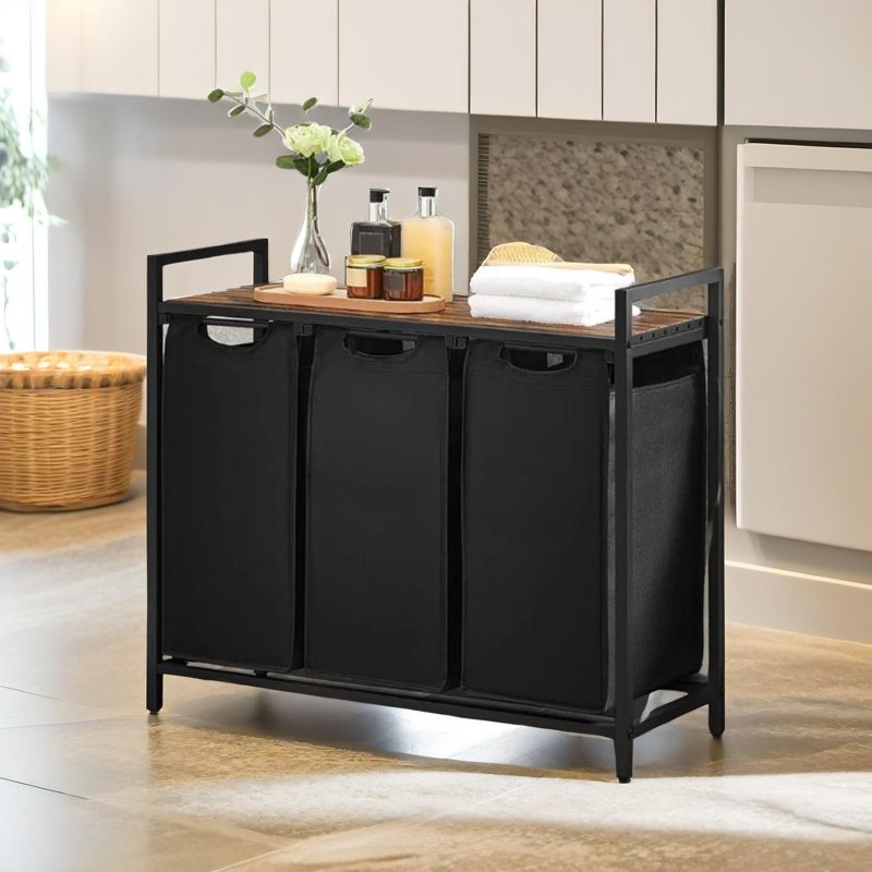 Laundry Room Basket Organiser with Shelf