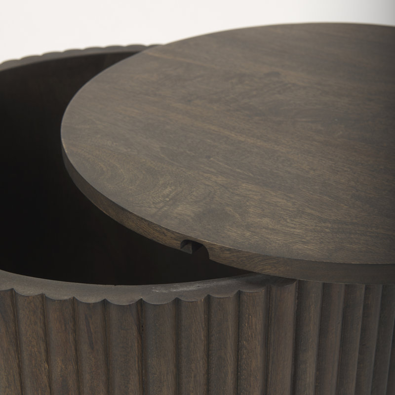 Solid Wood End Table, Dark Brown