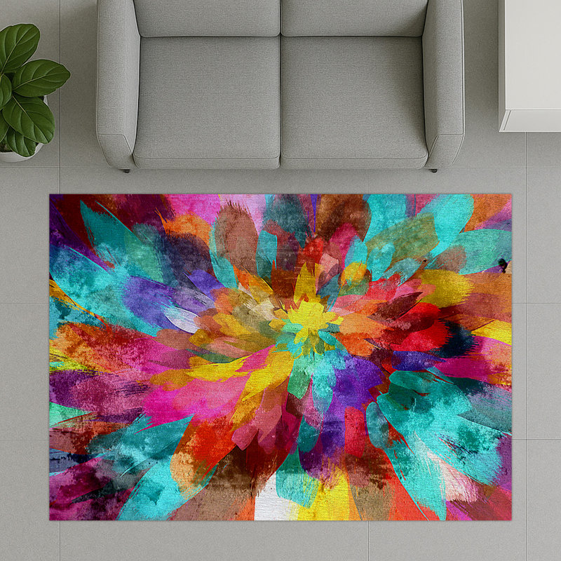 Abstract Area Rug, Runner 70 x 140 cm
