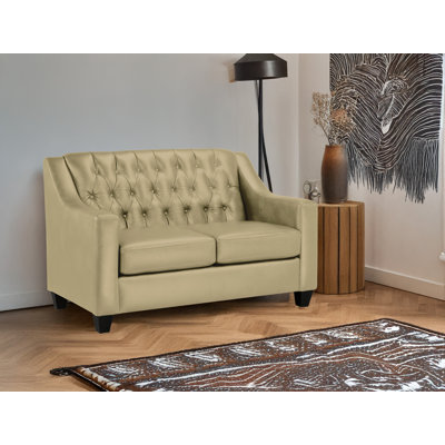 Debolt 56" Genuine Leather Square Arm Loveseat