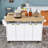 Kitchen Island Cart with 2 Drop Leaves, Power Outlet, Ample Storage and Spice Rack-1020720497