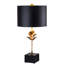 Classic Leaf Detail Black And Gold Lamp