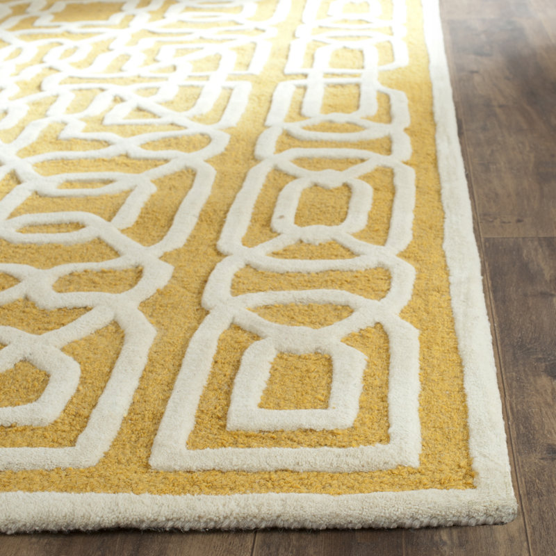 Cannen Hand Tufted Wool Geometric Rug, Rectangle 5' x 8'