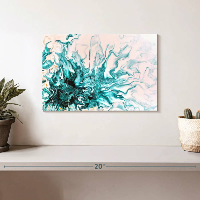 Avery Turquoise Dynamic Abstract, 8" H x 12" W