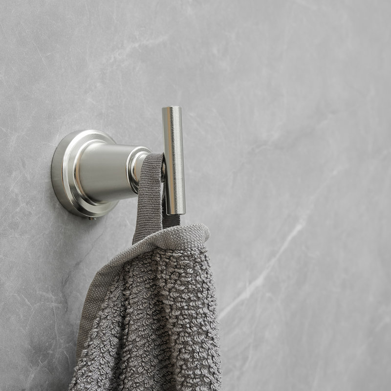 Brushed Nickel 4-Piece Bathroom Hardware Set with Towel Bar