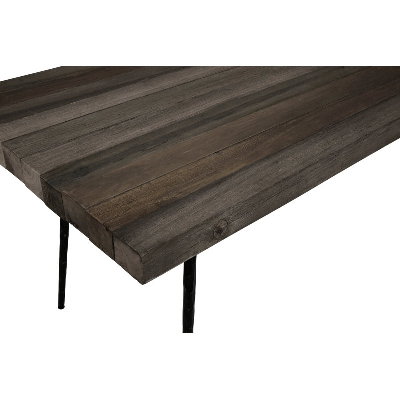 Oak Metal Base Dining Table