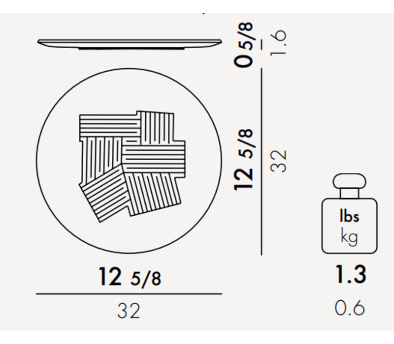 Trama Dinner Plate, Light Gray