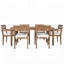 Ensemble de salle à manger 7 pièces en bois d'acacia avec coussins, table spacieuse et chaises empilables pour un usage extérieur polyvalent