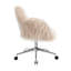 Chaise de travail en similifourrure de style contemporain avec base chromée et roulettes Liyan-1376310188
