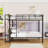 Full Over Full Metal Bunk Bed With LED Lights And Storage Shelves-453320574
