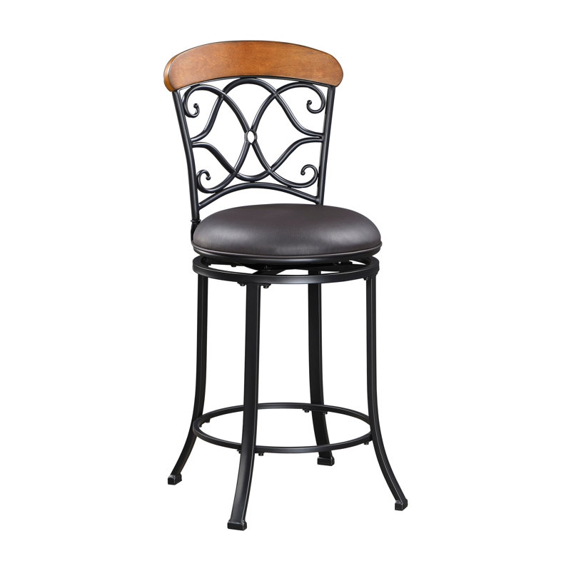 Chaise de salle à manger à hauteur de comptoir pivotante en similicuir 1 pièce