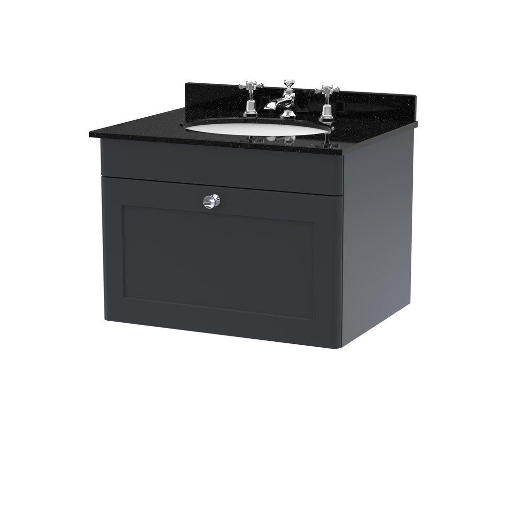 Classique 620mm Wall Mounted Single Bathroom Vanity with Marble Vanity Top