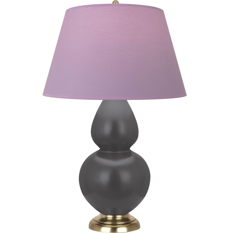 Double Gourd Table Lamp, Navy/Gray, Navy/Antique Silver