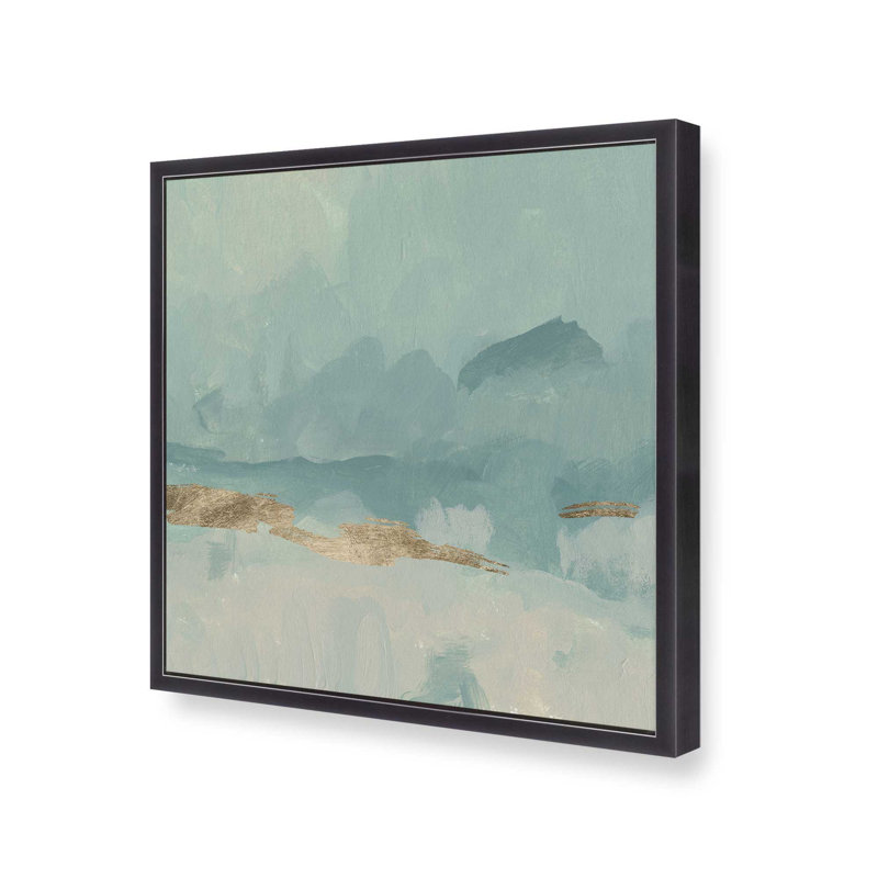 Impression sur toile dans un cadre doré, H 13,75 po x l 13,75 po, Cadre de coin ouvert en zinc patiné