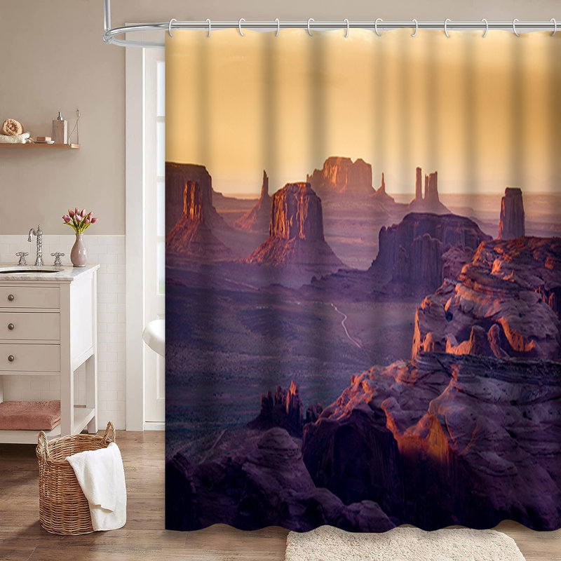 Rideau de douche Utah Arizona Border Sunrise Valley avec 12 crochets, L 72 po x l 84 po