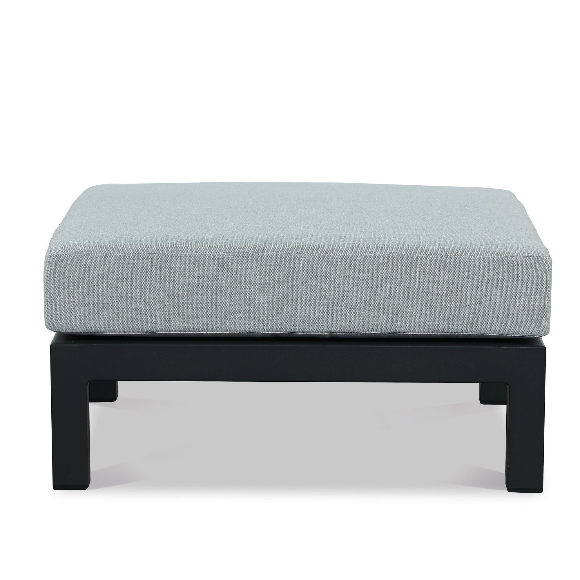 Hoyt 4-Piece Aluminum Lounge Outdoor Modern Conversation Sofa Set with Custom Cover, 	Slate Black
