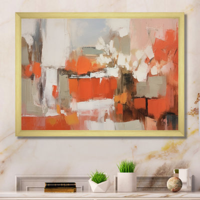 Orange Minimalims Enchantment II - Abstract Marble Canvas Print
