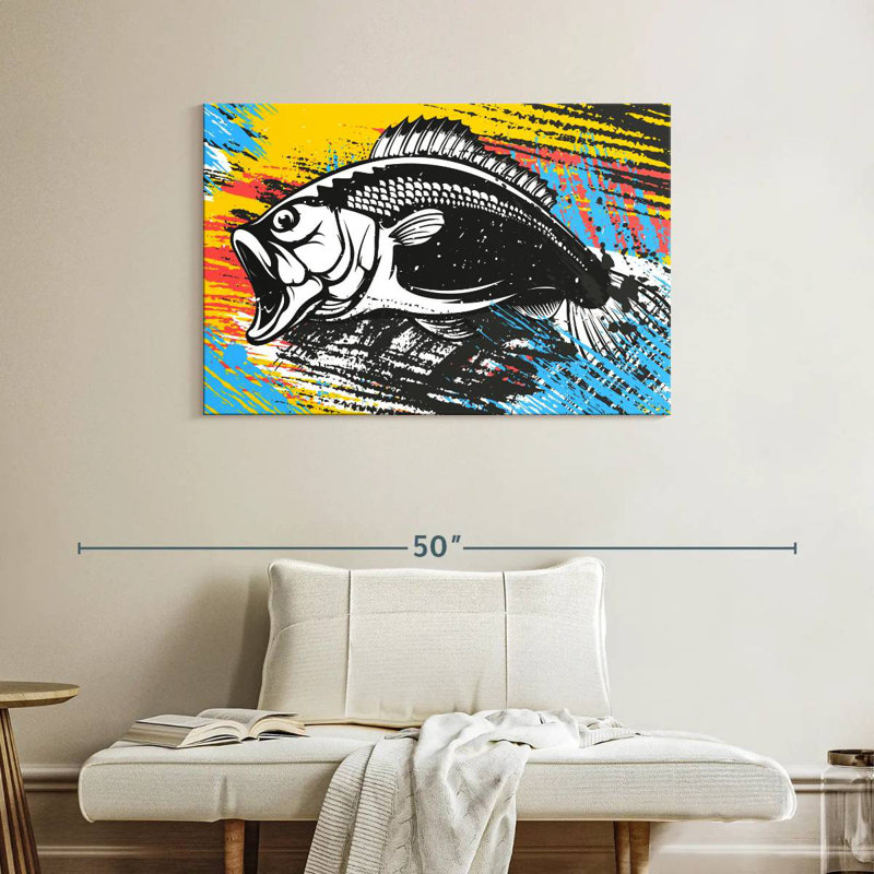 Brampt Abstract Bass Fishing, 26" H x 39" W