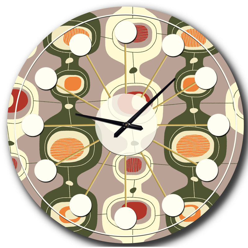 Horloge murale rétro Mid-Century, Moyenne