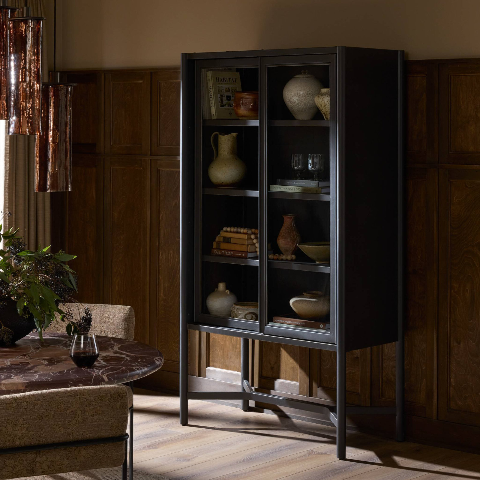 Brushed Bronze Accent Cabinet