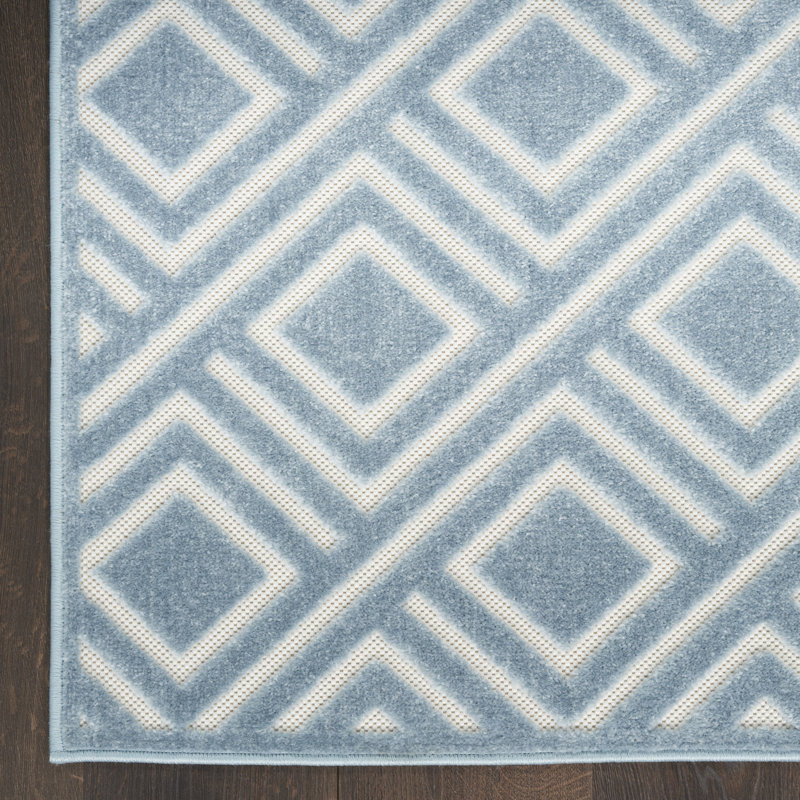 Tapis d'intérieur moderne bleu Ebern Designs Garp, Rectangle 5 pi 3 po x 7 pi
