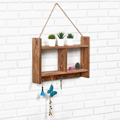 Stylish Wooden Spice Rack Shelf, Natural Finish, 13.8 x 19.7 x 3.9 inches | Durable Wooden Body, Perfect for Kitchen Organization | Space-Saving Design, Ideal for Storing Spices & Condiments