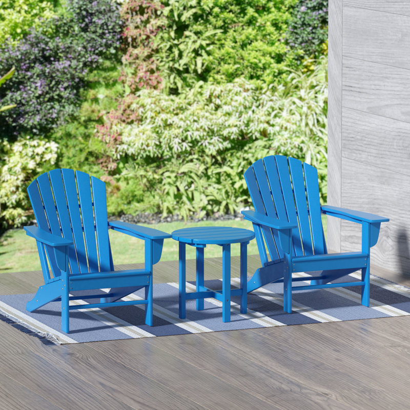 Chaise Adirondack en plastique avec table Altura, Bleu